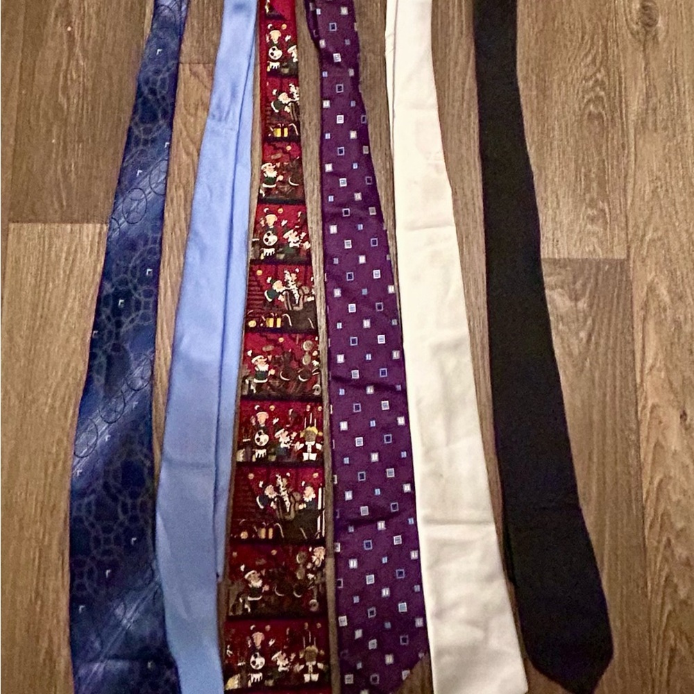 Hermes Men's Tie Set - Blue, Red, Purple, White, Black